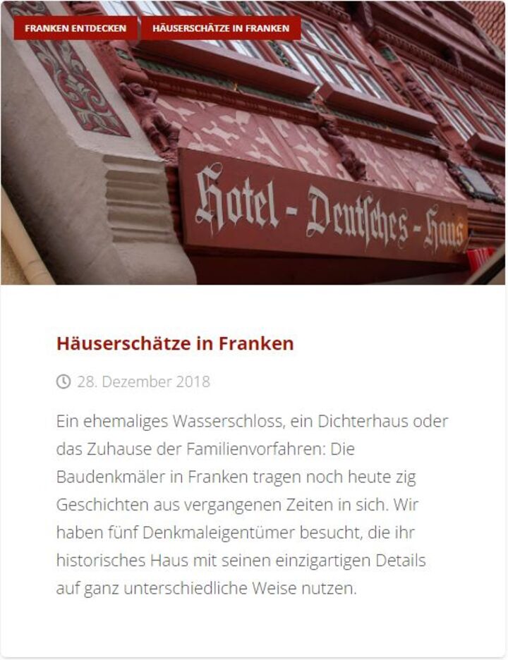 Ausschnitt aus Filmbeiträgen zu Häuserschätzen