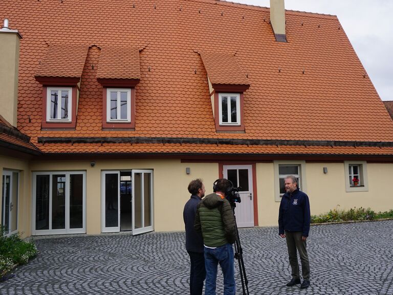 Videodreh mit 1. Bürgermeister Gerhard Eichner, Gemeinde Gutenstetten, Foto: Andrea Linz