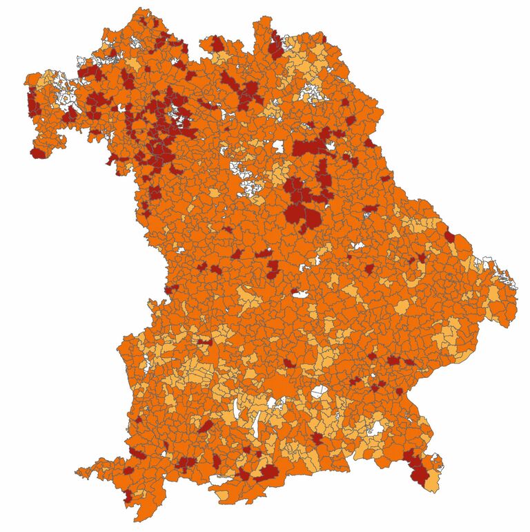 Versiegelungsgrad der  Siedlungs- und Verkehrsfläche  (2015 in Prozent)