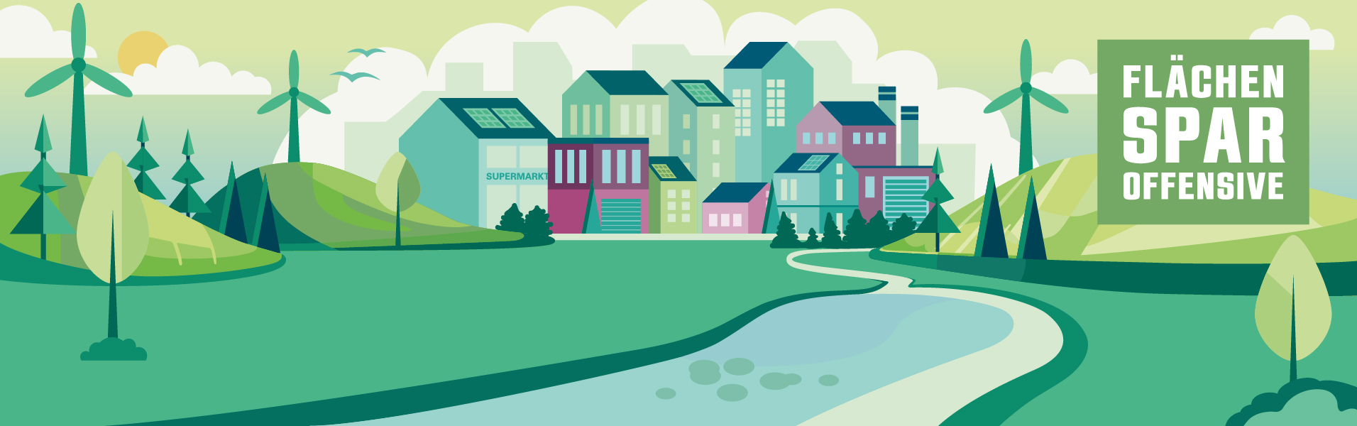 Key-Visual der Bayerischen Flächensparoffensive